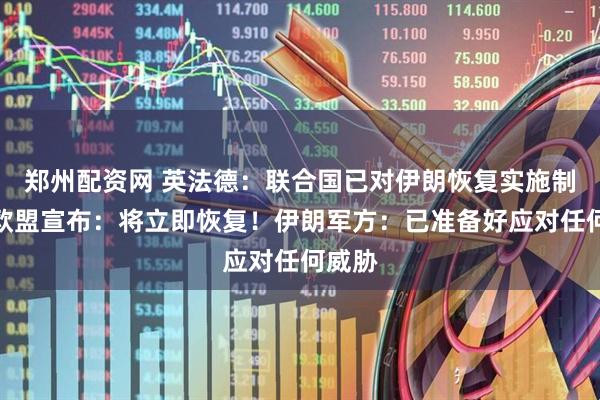 郑州配资网 英法德:联合国已对伊朗恢复实施制裁!欧盟宣布:将立即恢复!伊朗军方:已准备好应对任何威胁